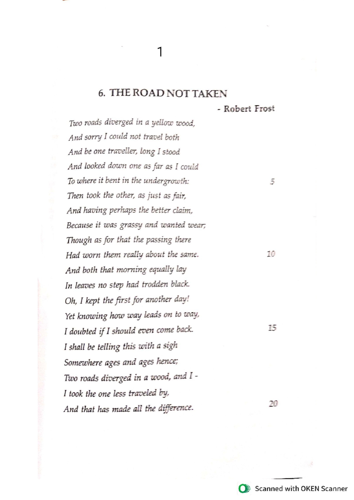 Poetry - THE ROAD NOT Taken by Robert Frost - BA English Literature
