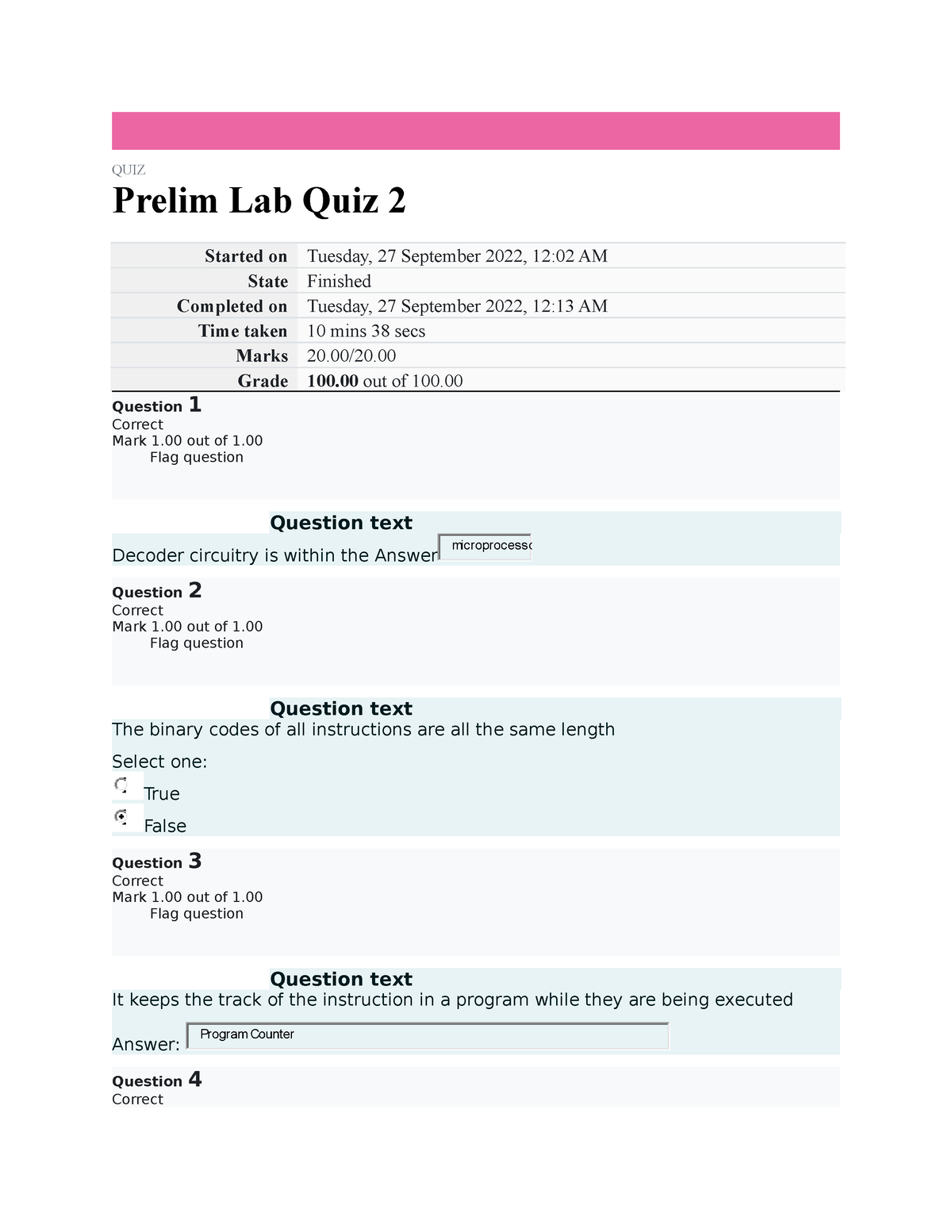 Microprocessors And Microcontroller System-Prelim Lab Quiz 2-20-20 ...