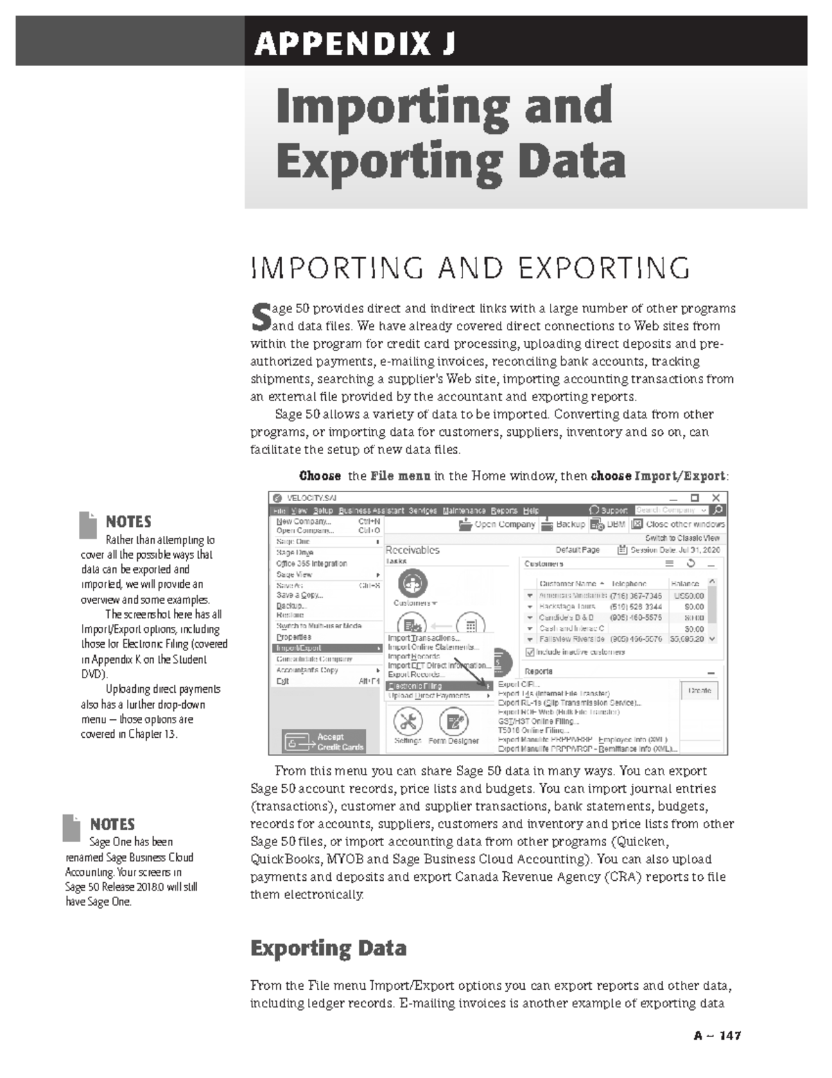 Appendix J - Accounting software - APPEN DIX J A – 147 Importing and ...