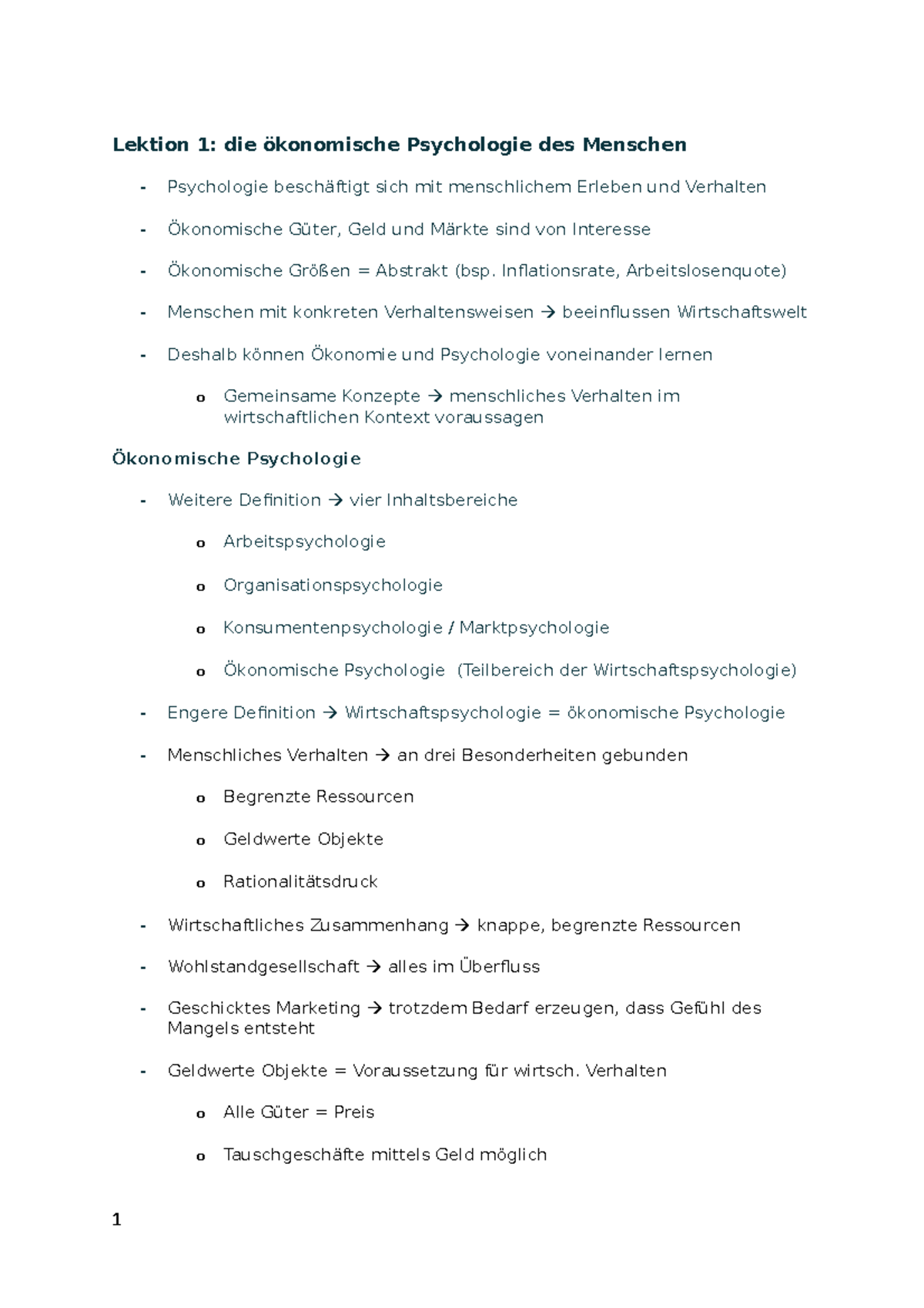 Bücher über Psychologie Des Menschen Zusammenfassung Stefanie - Lektion 1: die ökonomische Psychologie des
