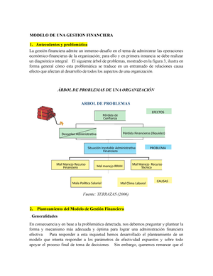Modelo DE UNA Gestion Financiera - MODELO DE UNA GESTION FINANCIERA 1.  Antecedentes y problemática - Studocu