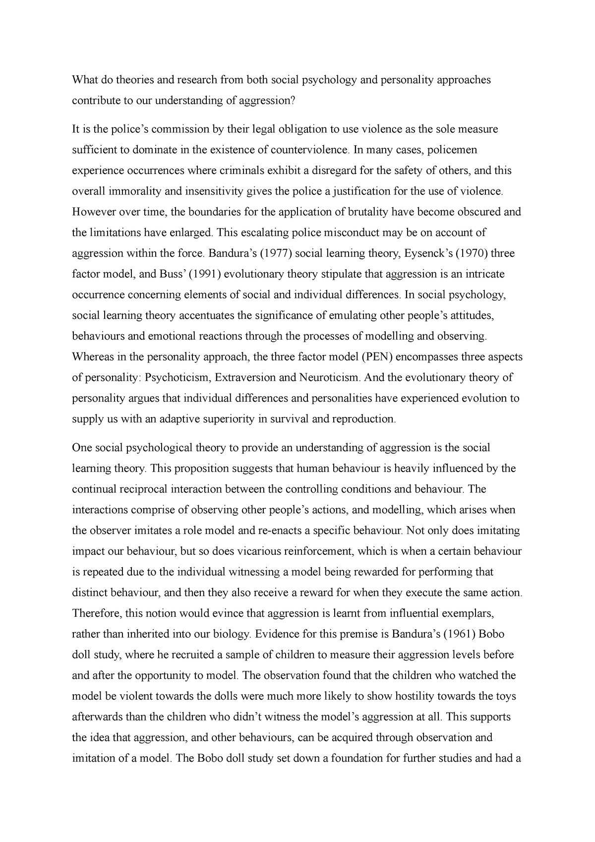 applying social psychology and personality essay gcu