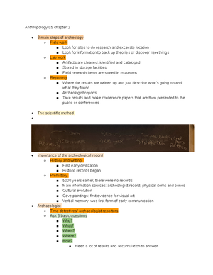 ANTH 101 Methods of anthropology - ★ Ethnography Method of scientific ...