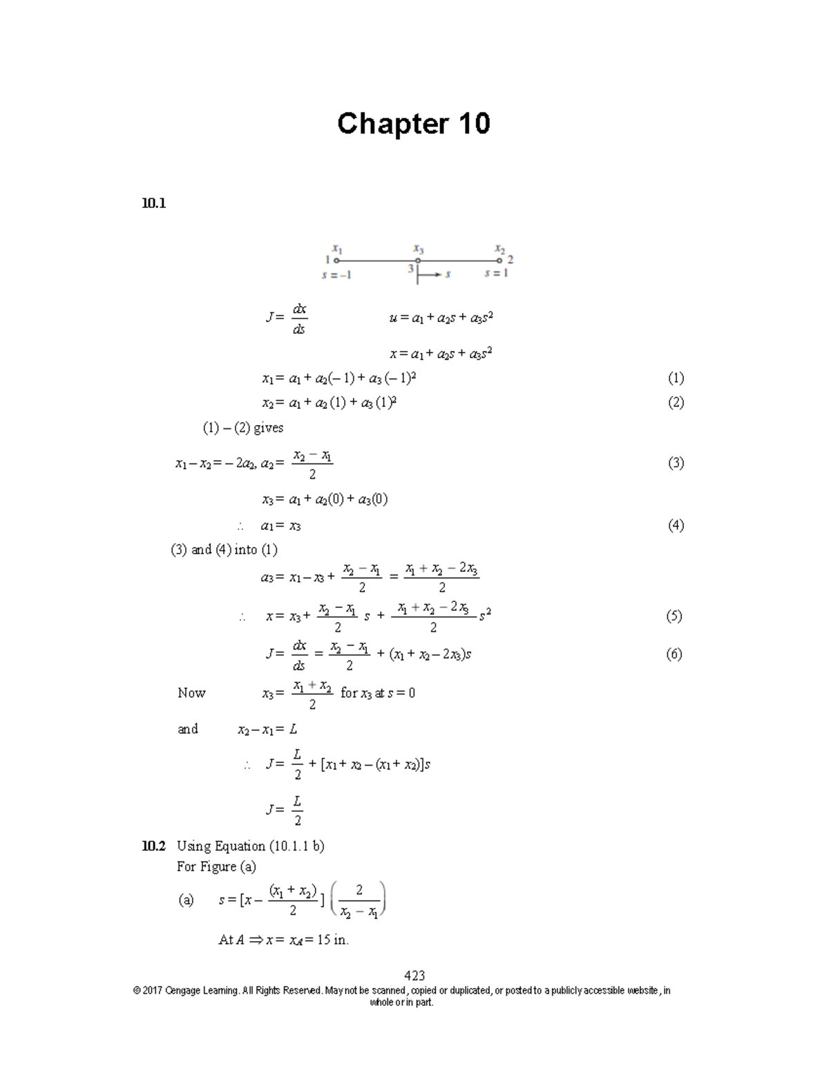 유한요소 6판 솔루션 ch10 Solution Chapter 10 - 423 © 2017 Cengage Learning. All ...