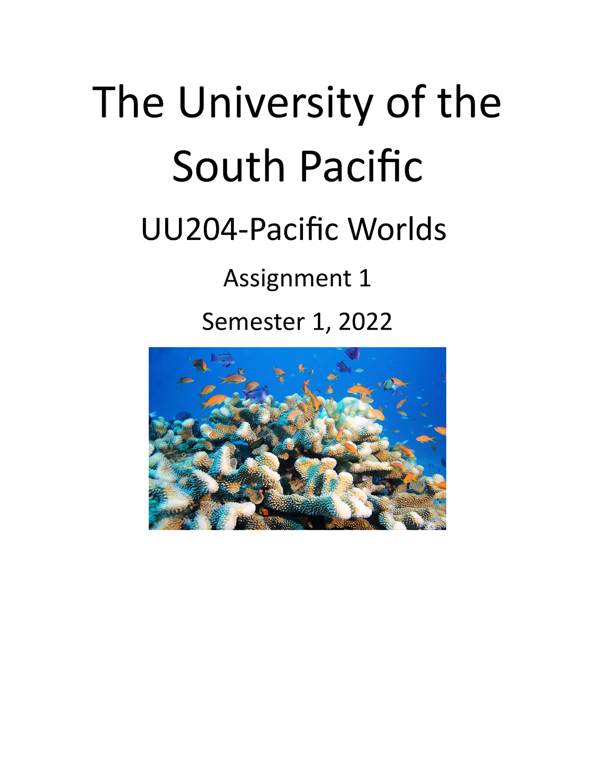 UU204 Assignment 1 - Reflective - The University Of The South Pacific ...