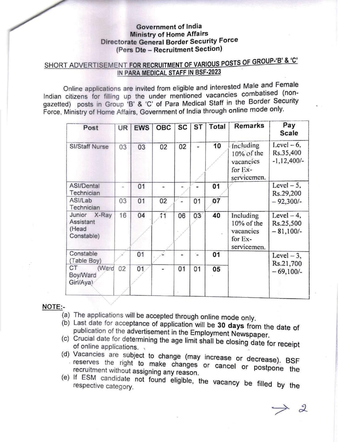 bsf-paramedical-staff-recruitment-2023-bsc-nursing-studocu