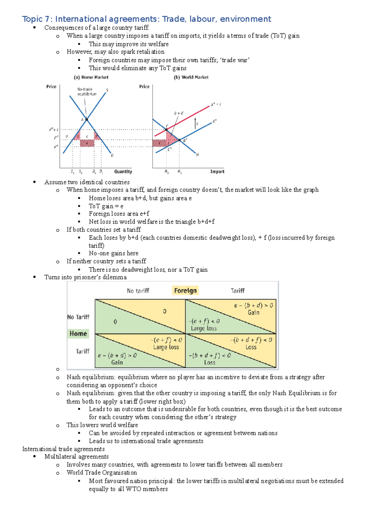 International Economics Topic 7 Notes - Topic 7: International ...