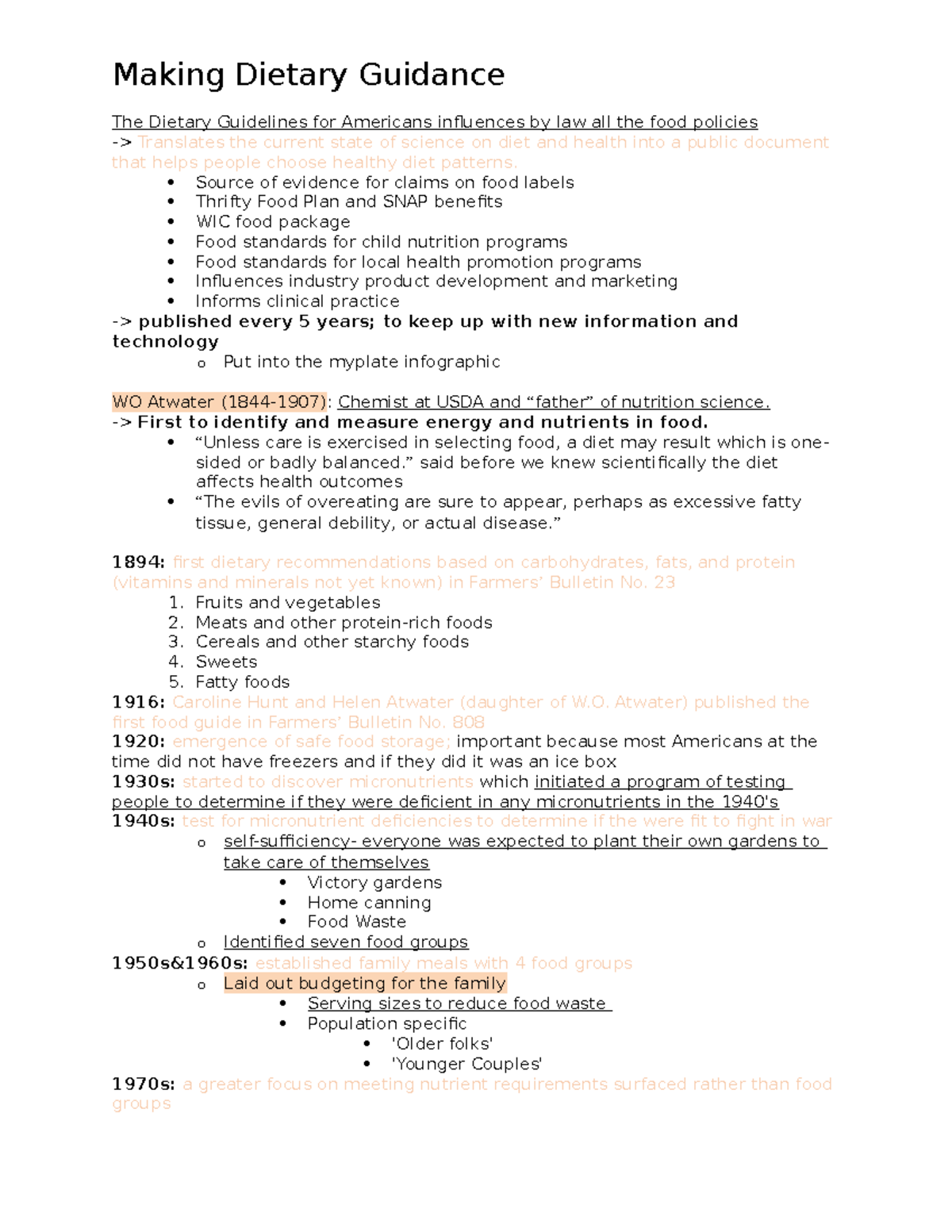 Making Dietary Guidance Notes - Making Dietary Guidance The Dietary ...