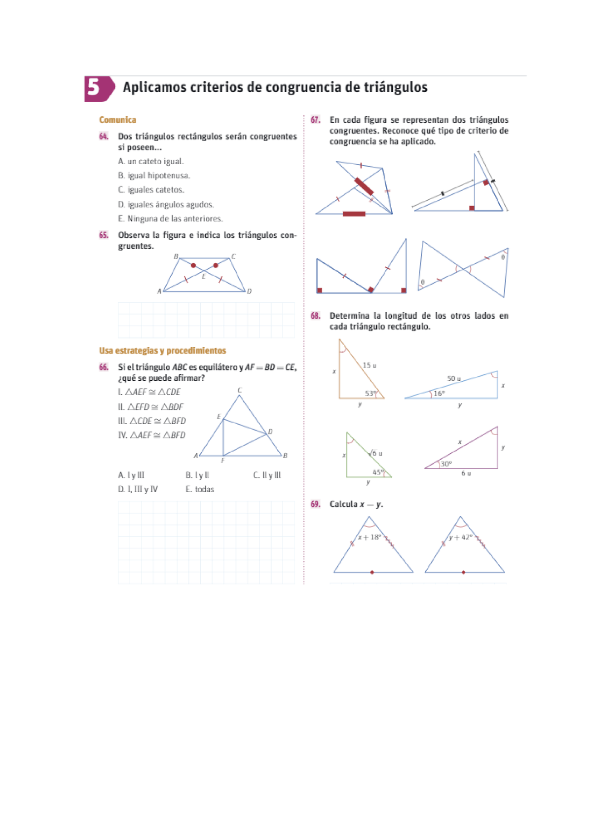 Ejercicios S2-U2 Congruencia DE Triangulos - Lenguaje Y Comunicación ...