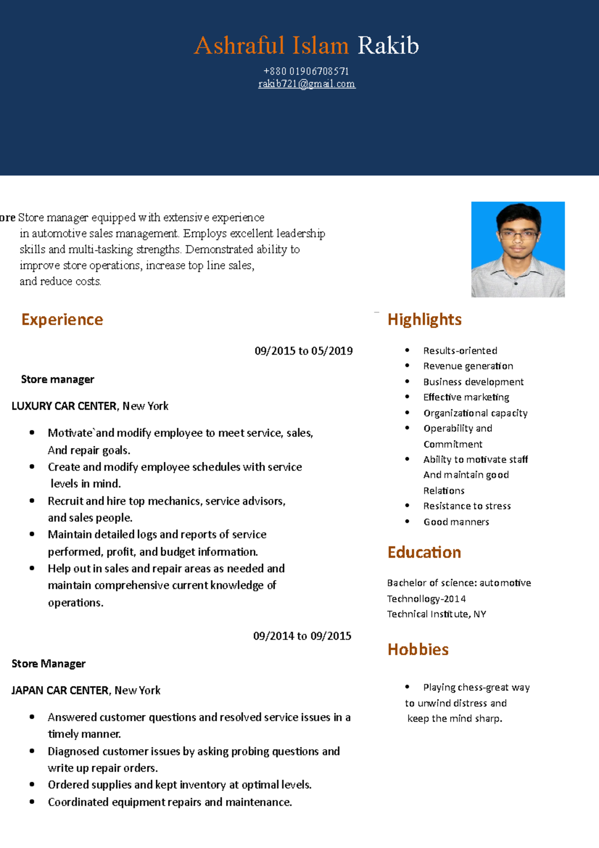 Cv - this is a fake - Ashraful Islam Rakib +880 01906708571 rakib721 ...