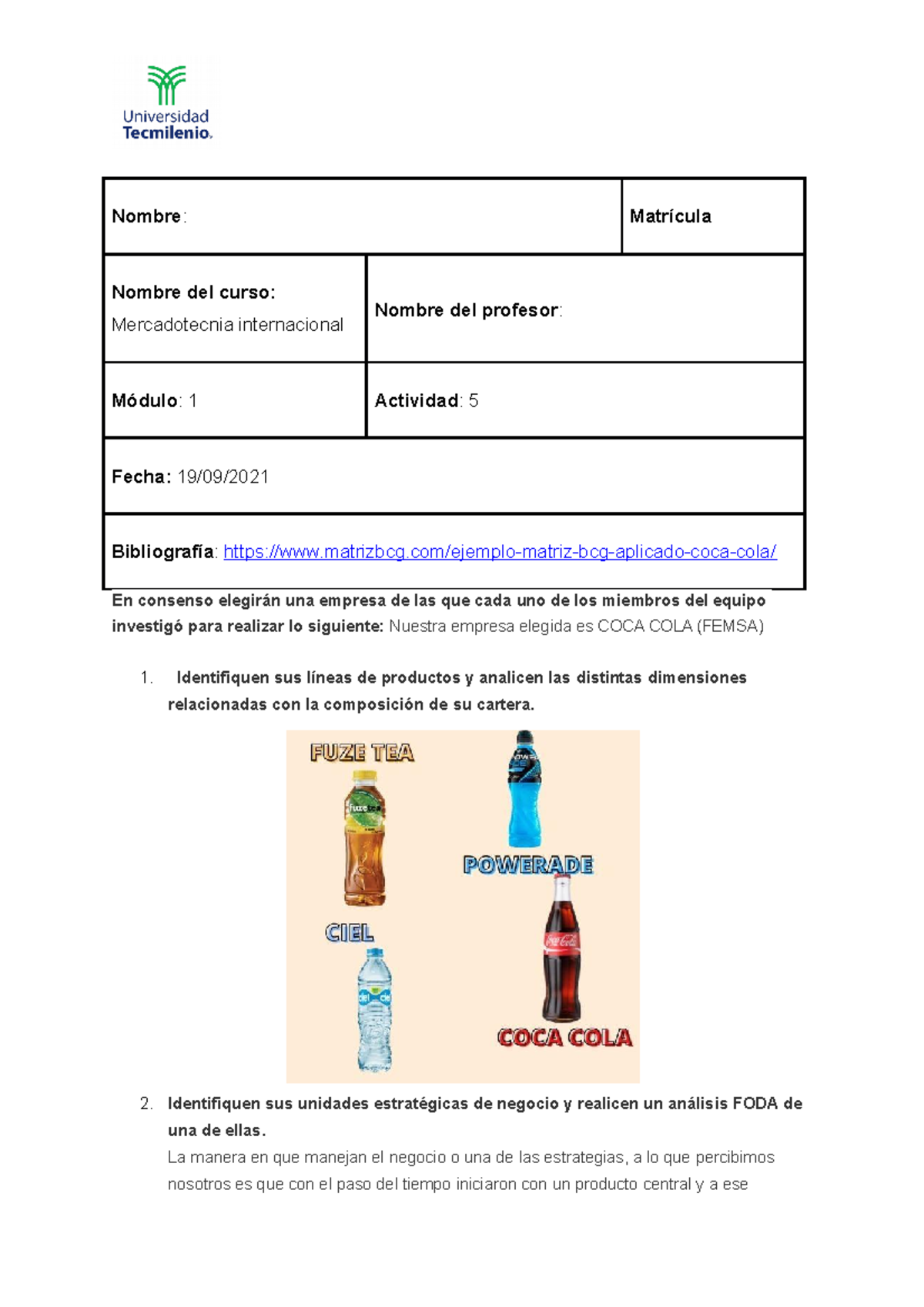 Act5.final.mercadotecnia inter - Nombre: Matrícula Nombre del curso ...