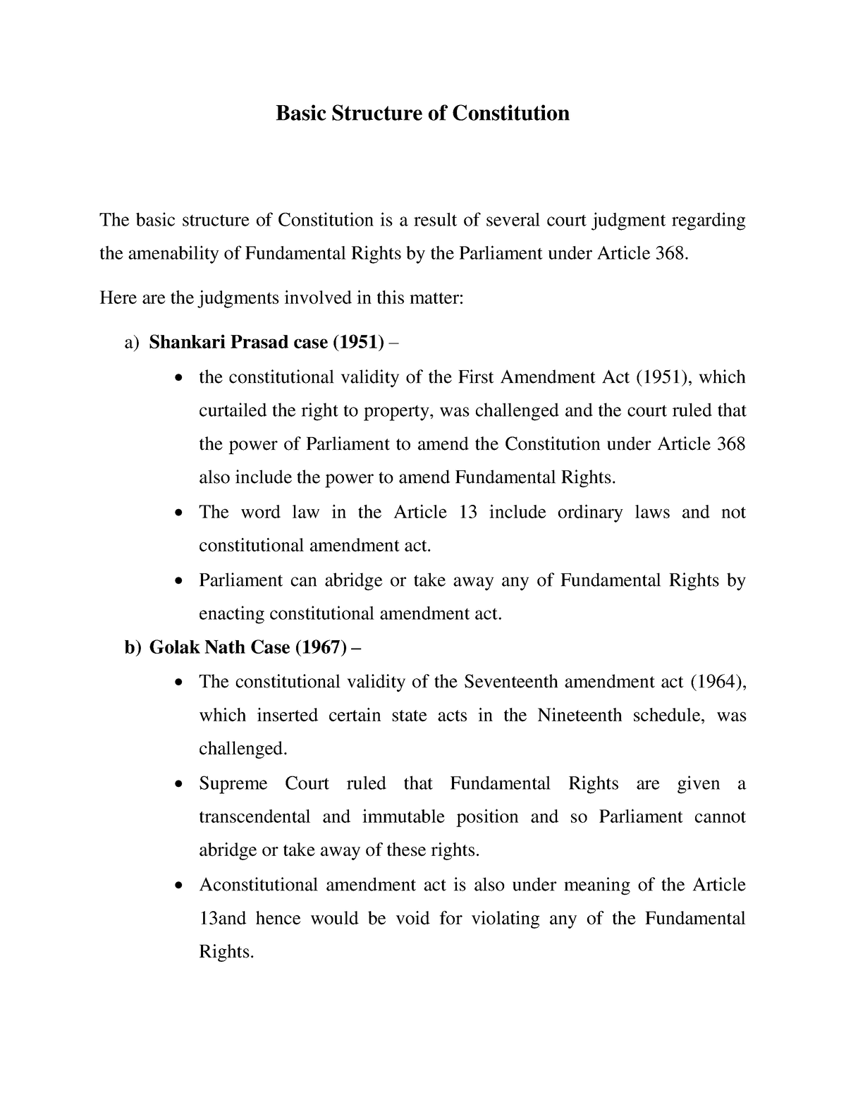 Emergence Of Basic Structure - Basic Structure Of Constitution The ...