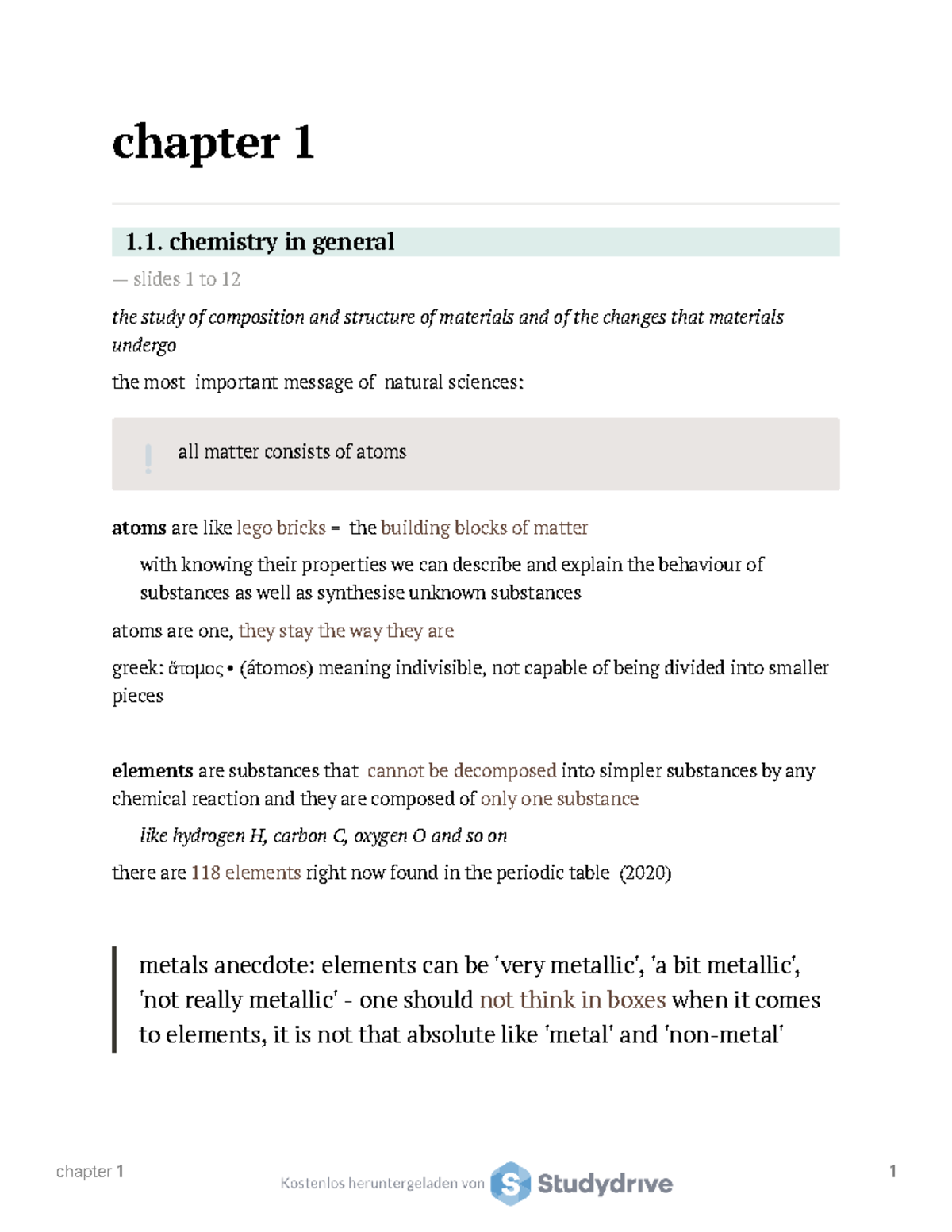 General Chemistry Chapter 1 - Chapter 1 1. Chemistry In General ...