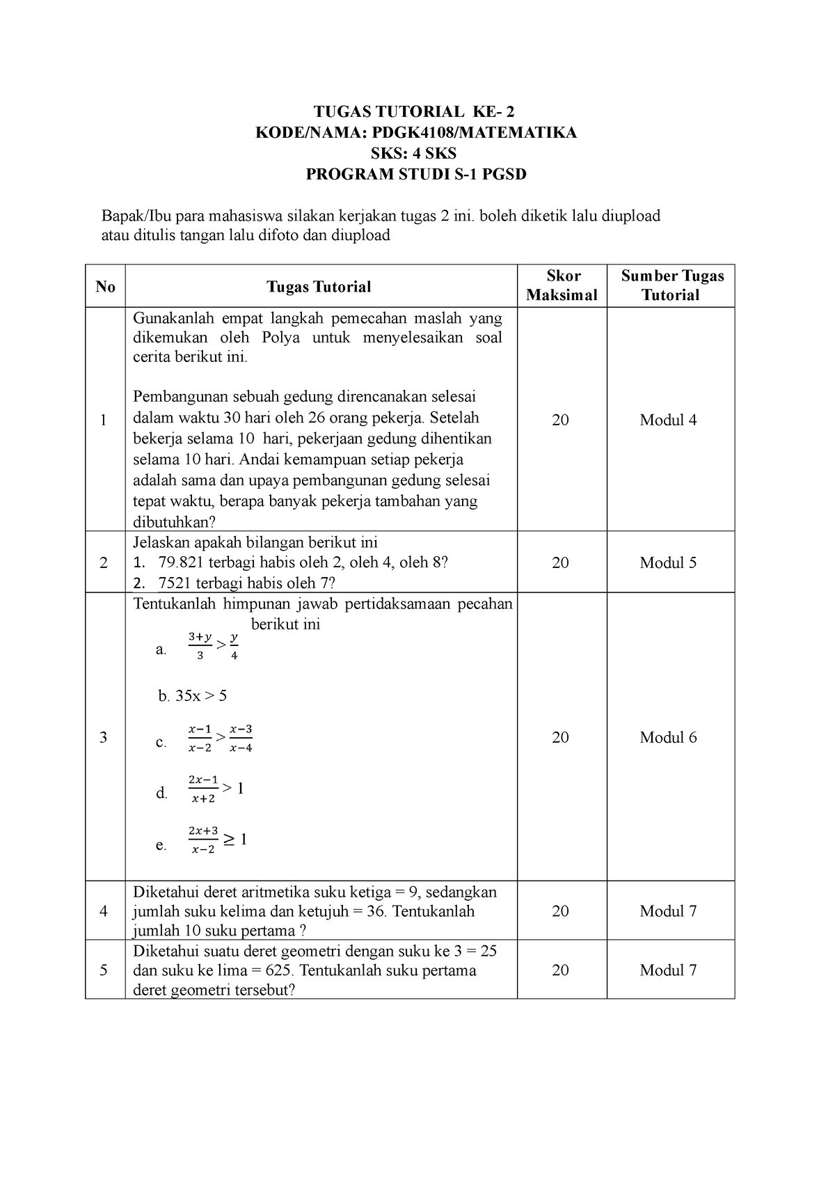 Tugas Tutorial 2 PDGK4108 - TUGAS TUTORIAL KE- 2 KODE/NAMA: PDGK4108 ...