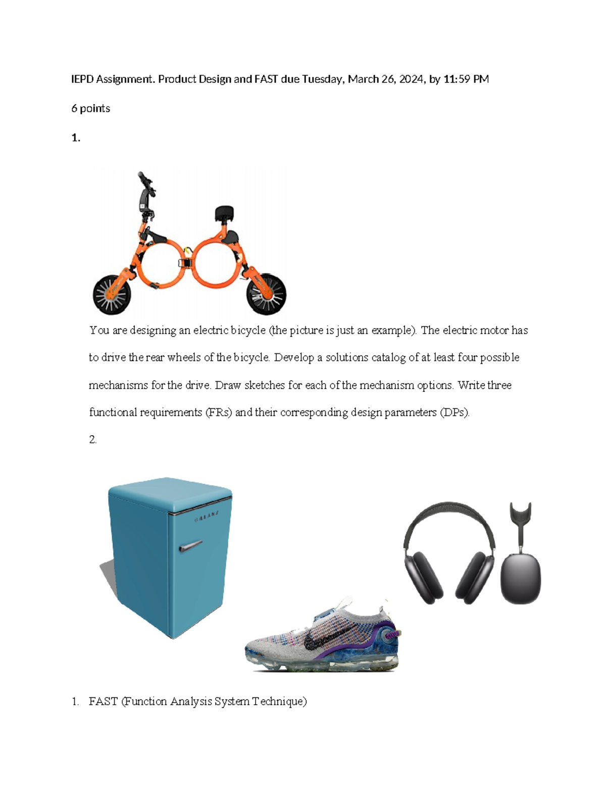 IEPD Fast Assignment - IEPD Assignment. Product Design and FAST due ...