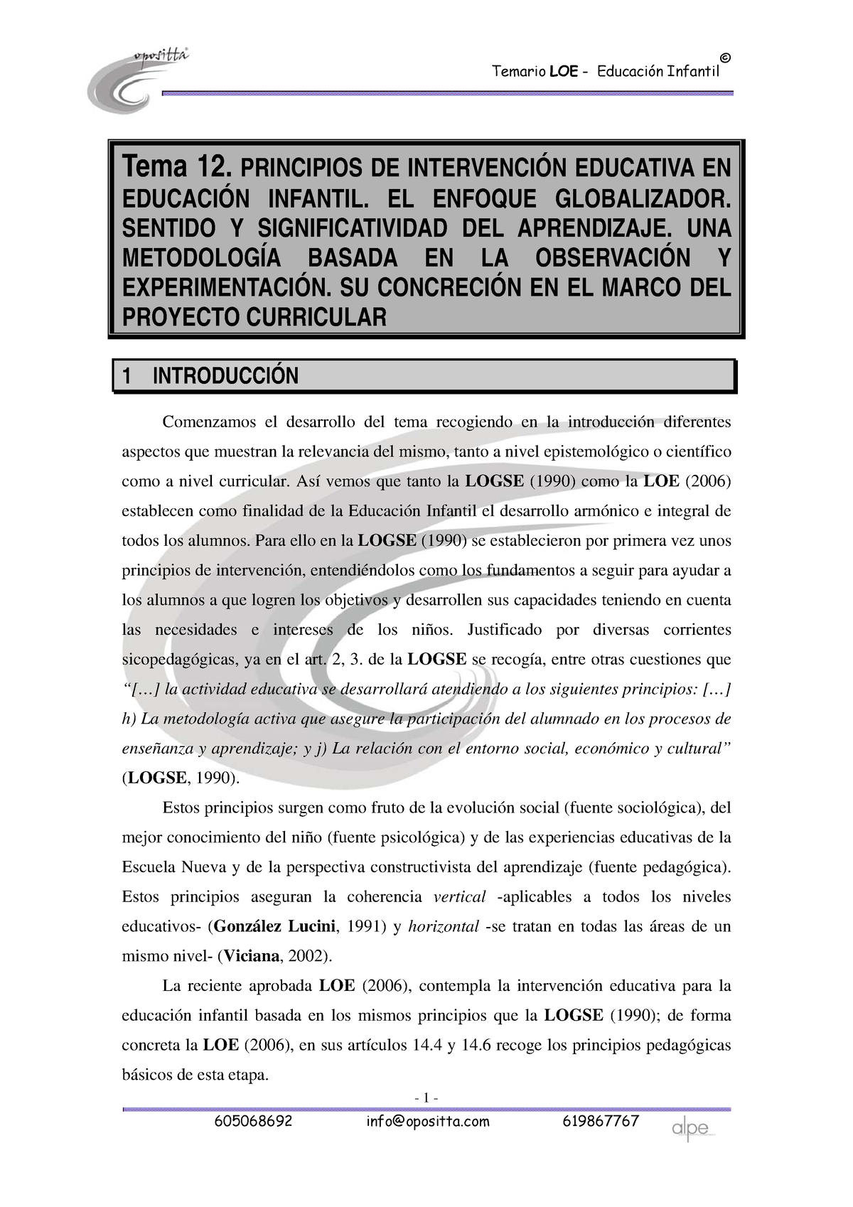 Tema 12 Principios De Intervenci 211 N Educativa En - 1 - Tema 12 ...