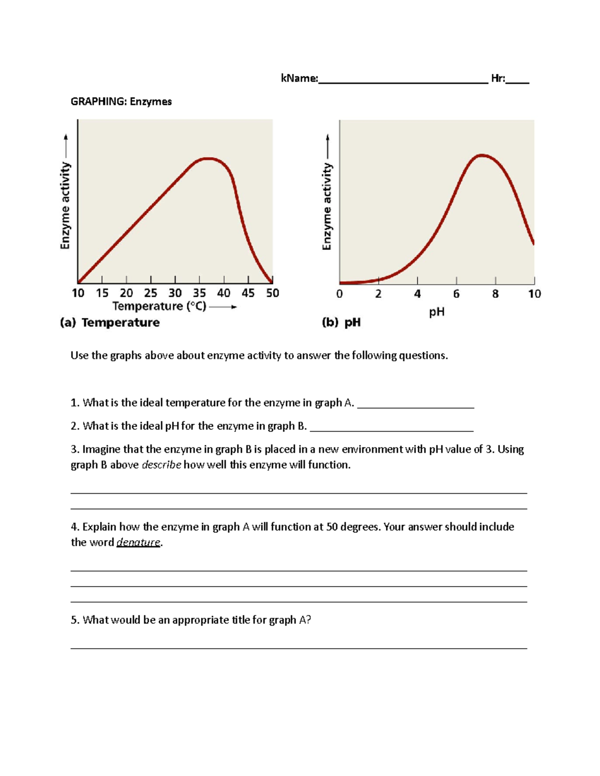 Review Graphing Enzymes1 kName_____________________________ Hr