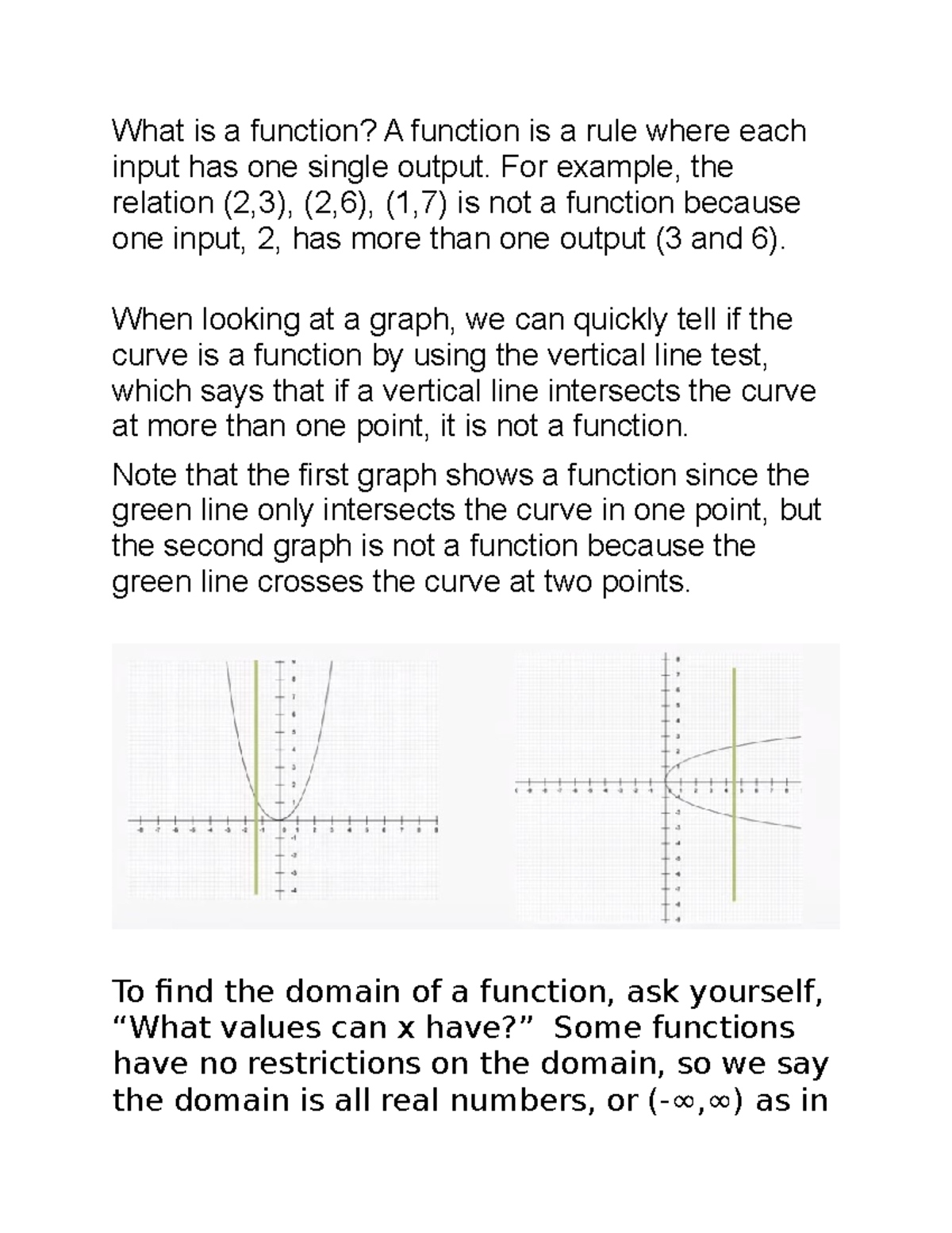 Functions and Their Graphs - What is a function? A function is a rule ...