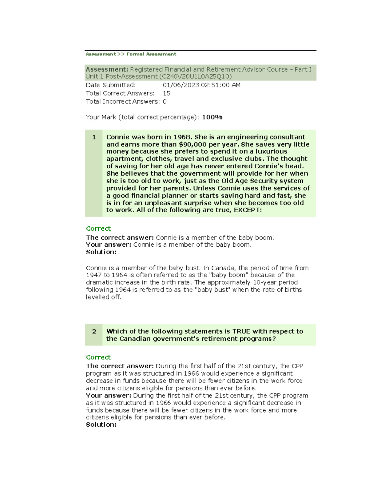 Assessment - rfra part 1 - Assessment >> Formal Assessment Assessment ...