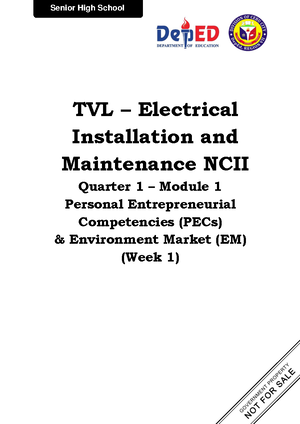 EIM Grade 12 Modules - 12 TVL Industrial Arts: Electrical Installation ...