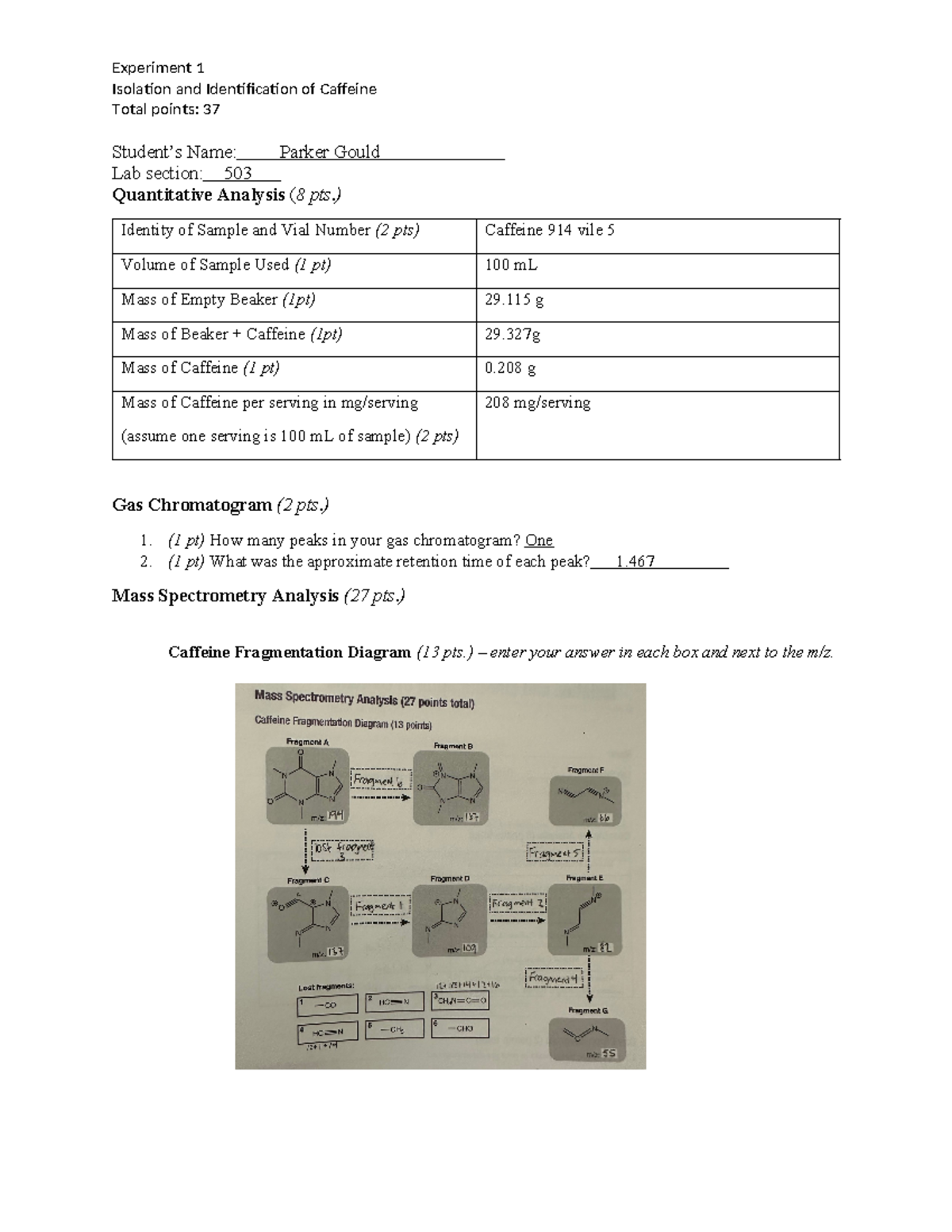 CHEM+110L+-+Experiment+1+Isolation+and+Identification+of+Caffeine+v2 ...