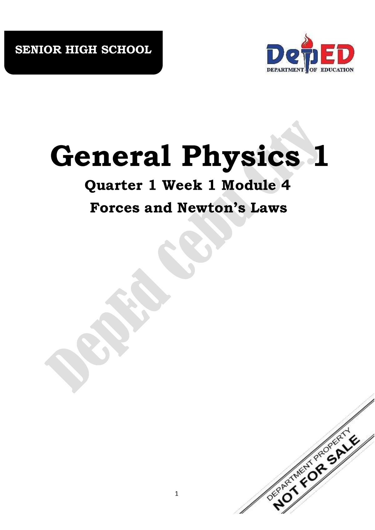 4 Q1 Physics 1 - General Physics 1 Quarter 1 Week 1 Module 4 Forces And ...