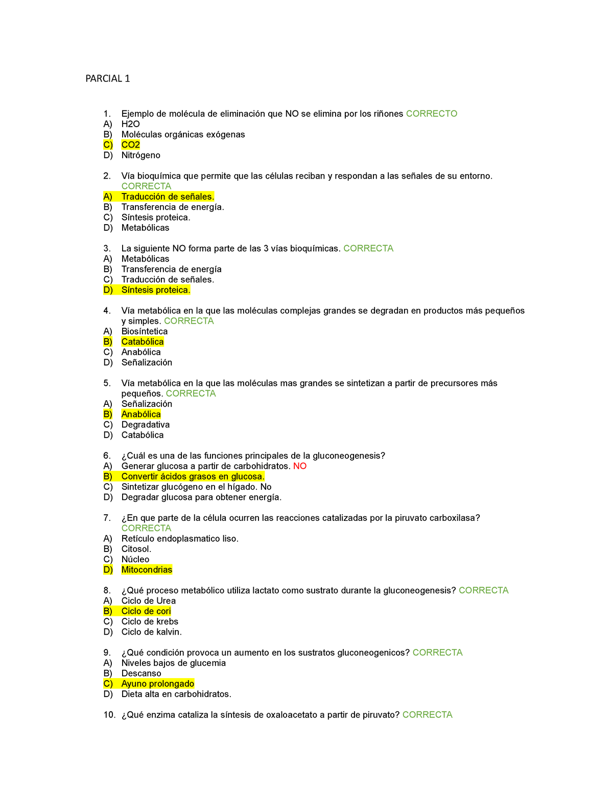 Bioquimica Banco - Examen - PARCIAL 1 Ejemplo De Molécula De ...