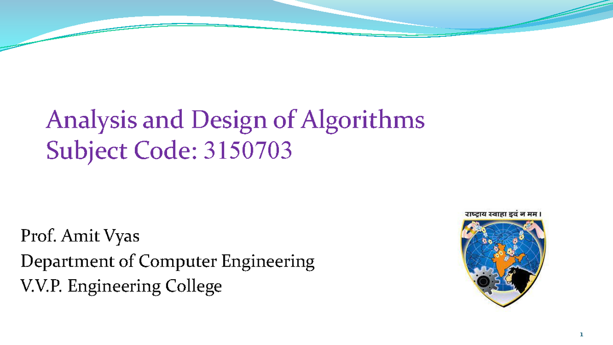 Unit 5 Greedy Algorithm - Analysis and Design of Algorithms Subject ...
