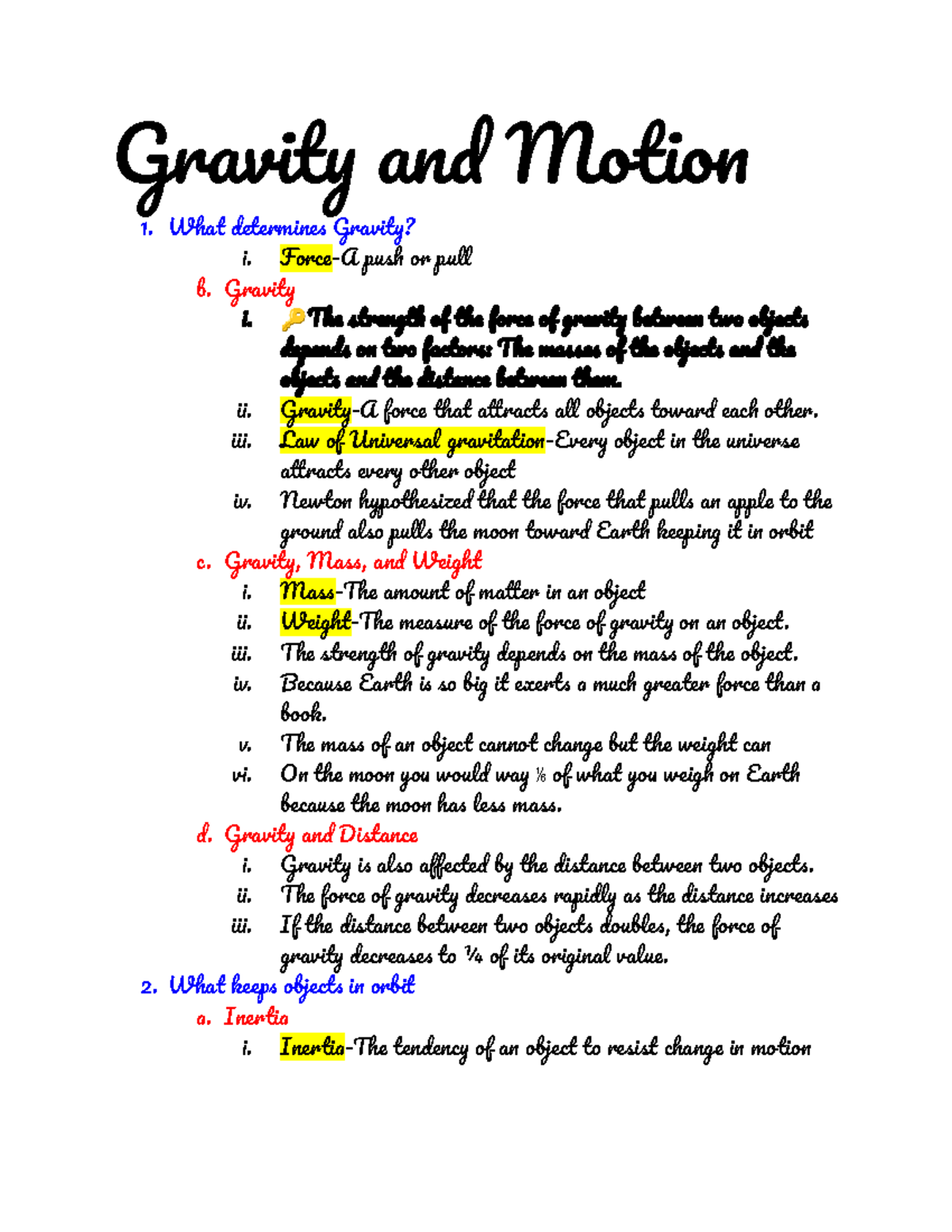 14.3 Notes - Gravity and Motion - Gravit an Motio Wha determine Gravit ...