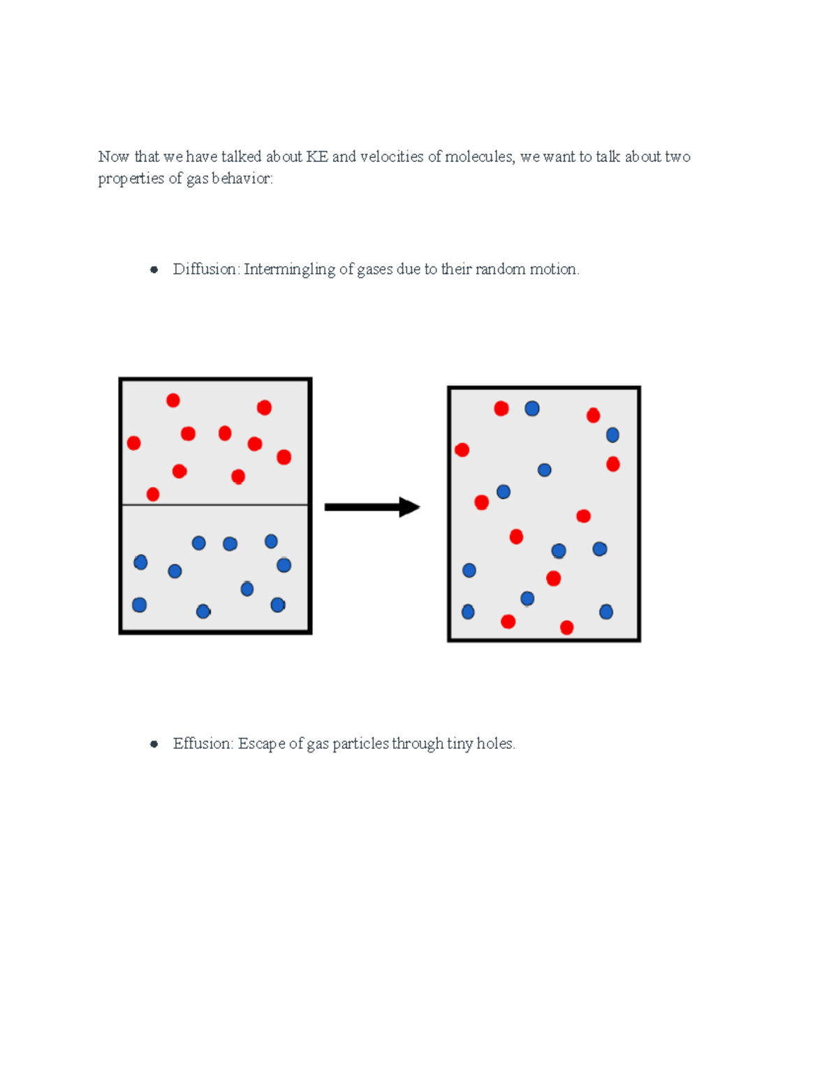 LE 1.11 Diffusion and Effusion - Now that we have talked about KE and ...