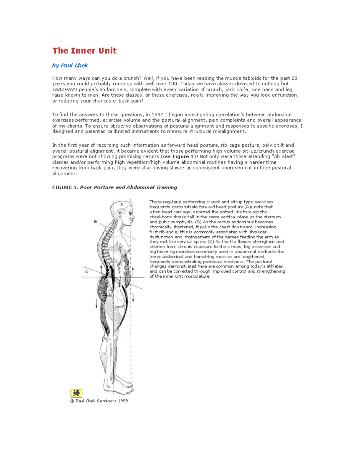 The Inner Unit Core Muscles collected from other sources - The Inner ...