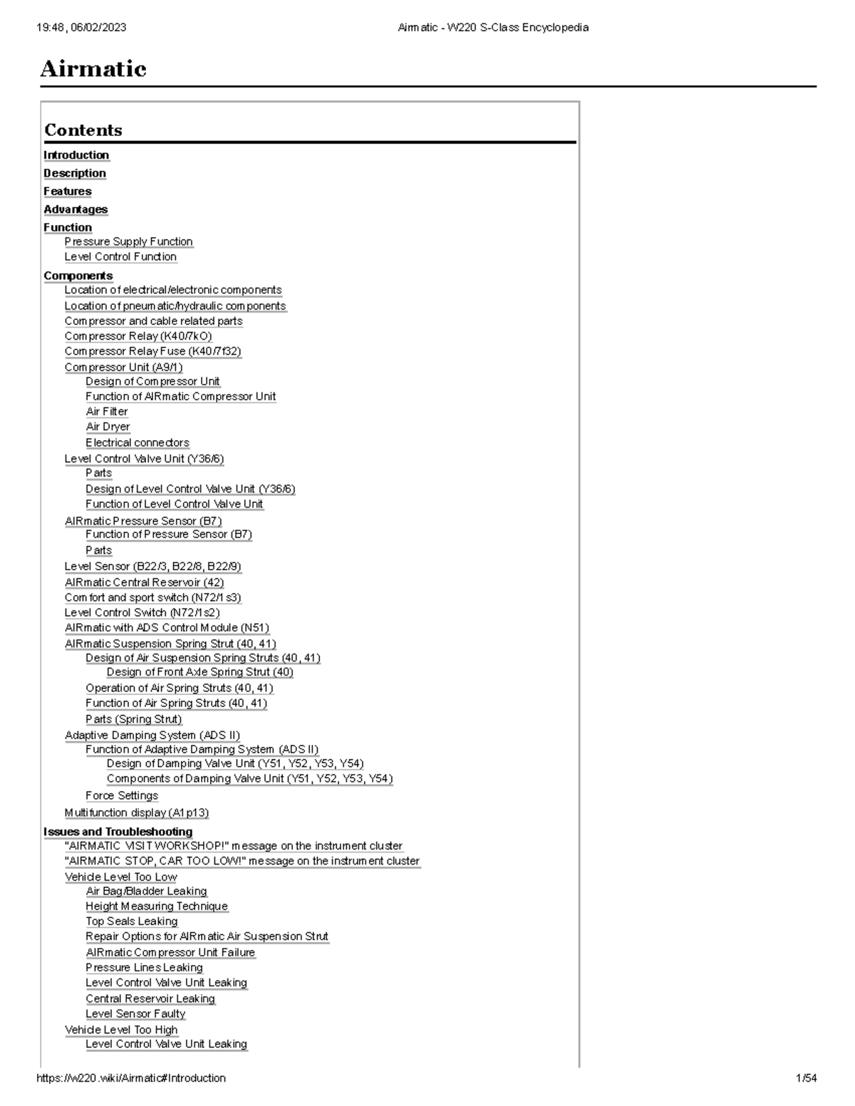 Airmatic - W220 S-Class Encyclopedia - Airmatic Introduction ...