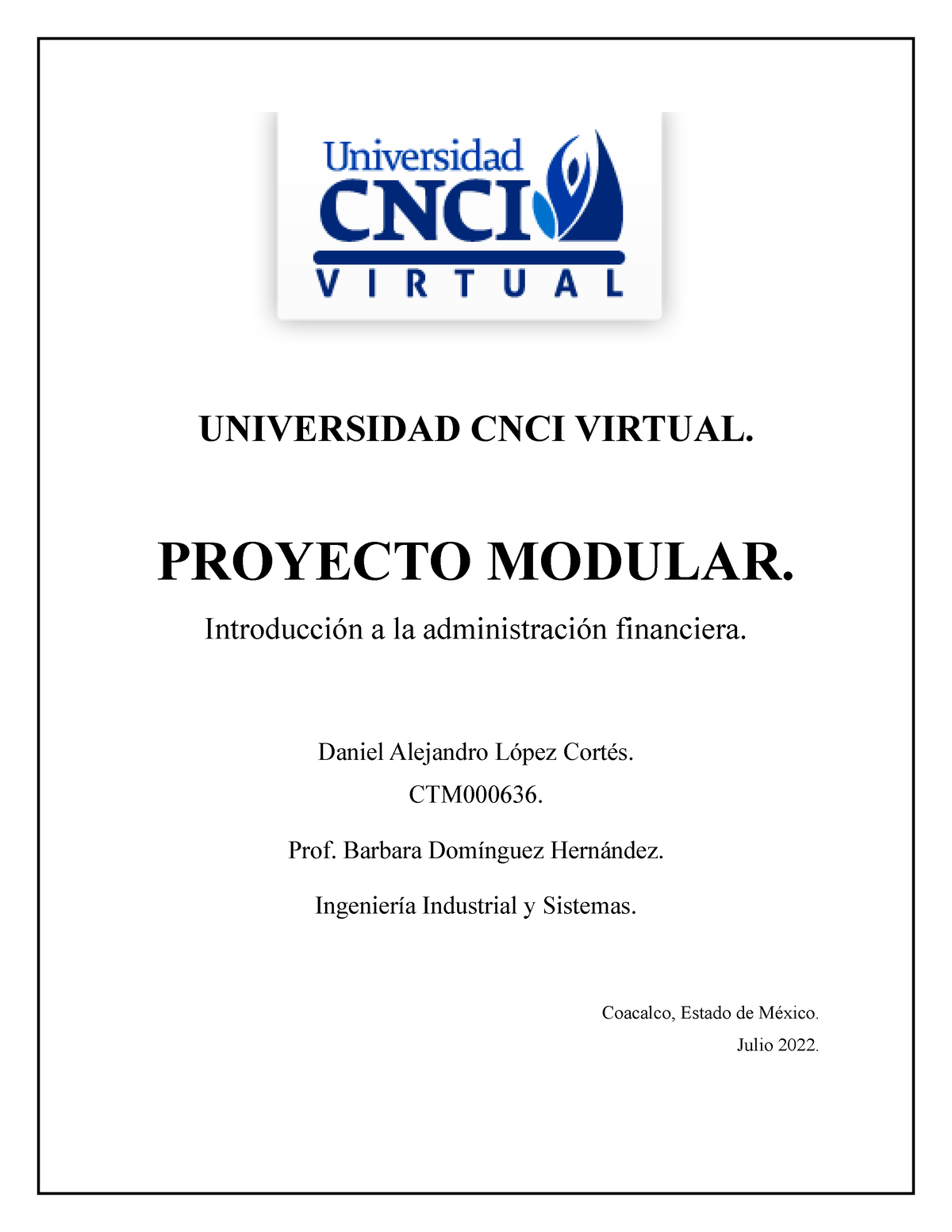 Proyecto Modular Introducción A La Administración Financiera ...