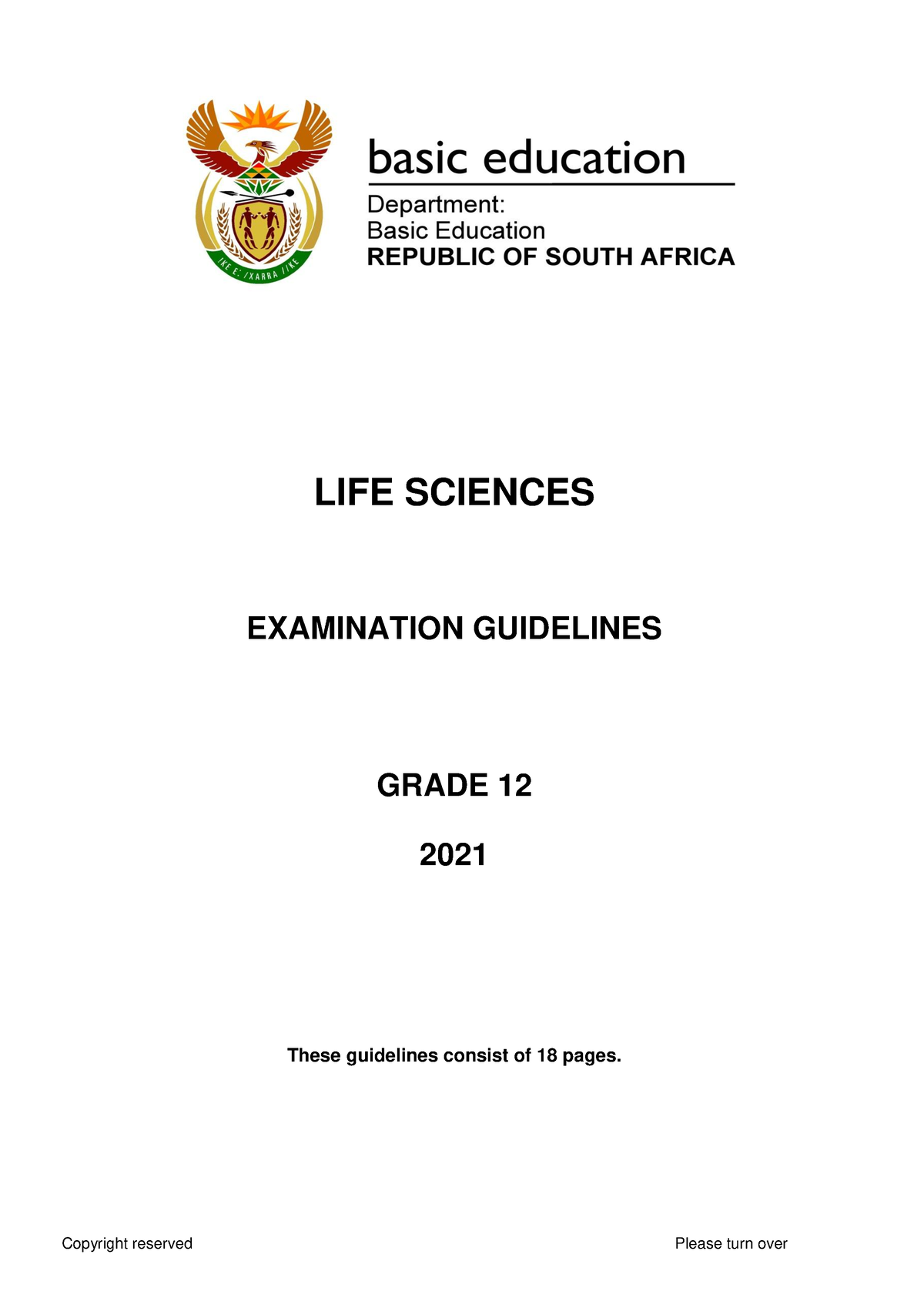 Life Sciences Grade 12 Exam Guidelines 2021 Life Sciences Examination Guidelines Grade 12 2021 3863