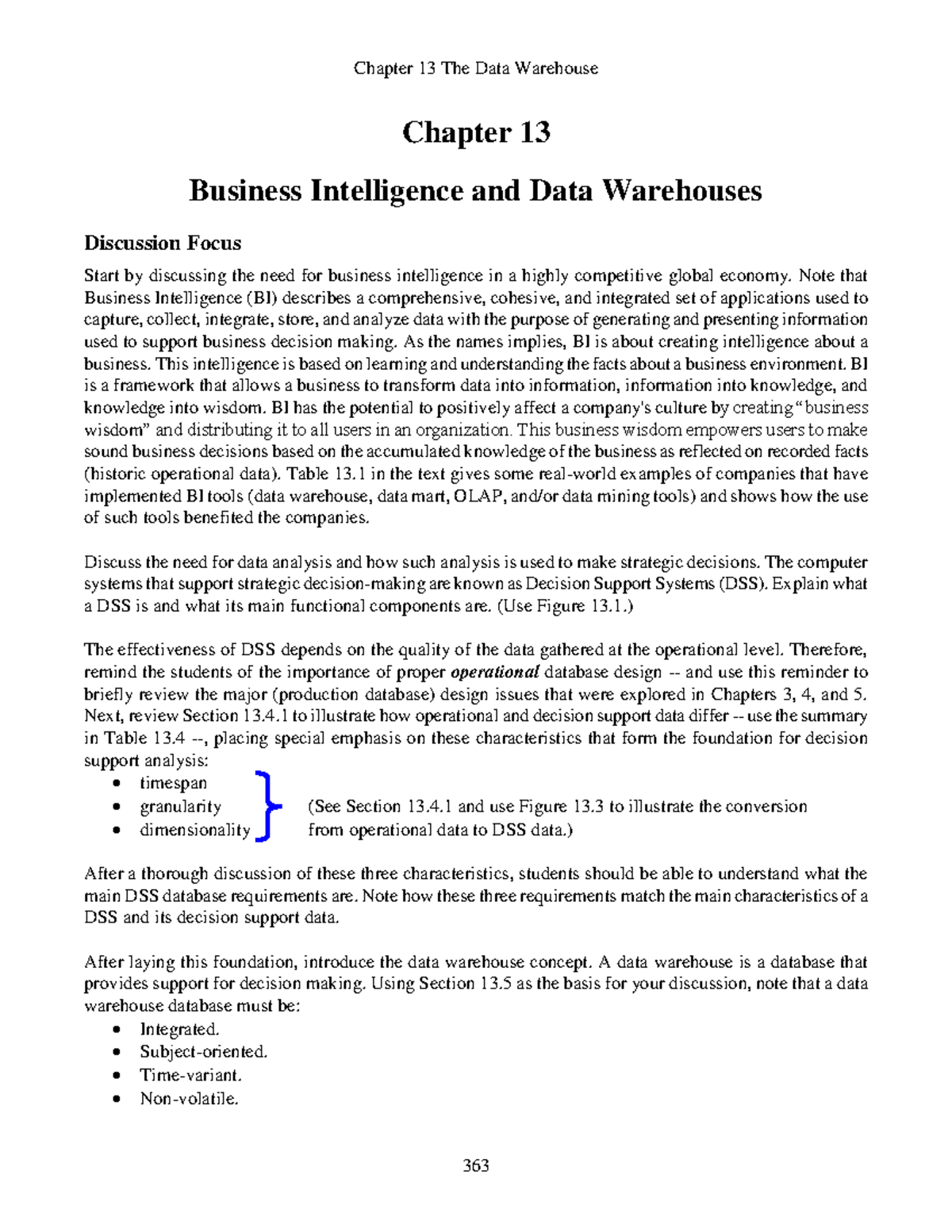 007607351 - MIS - Chapter 13 Business Intelligence And Data Warehouses ...