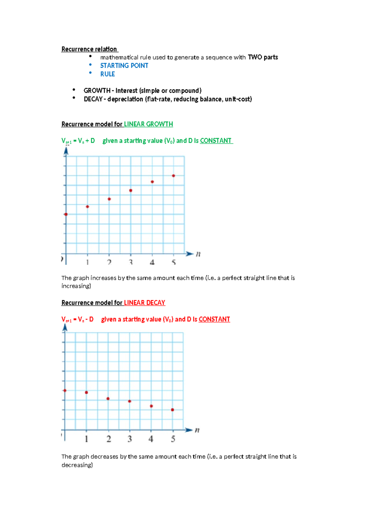 Recurrence relation notes - Recurrence relation mathematical rule used ...