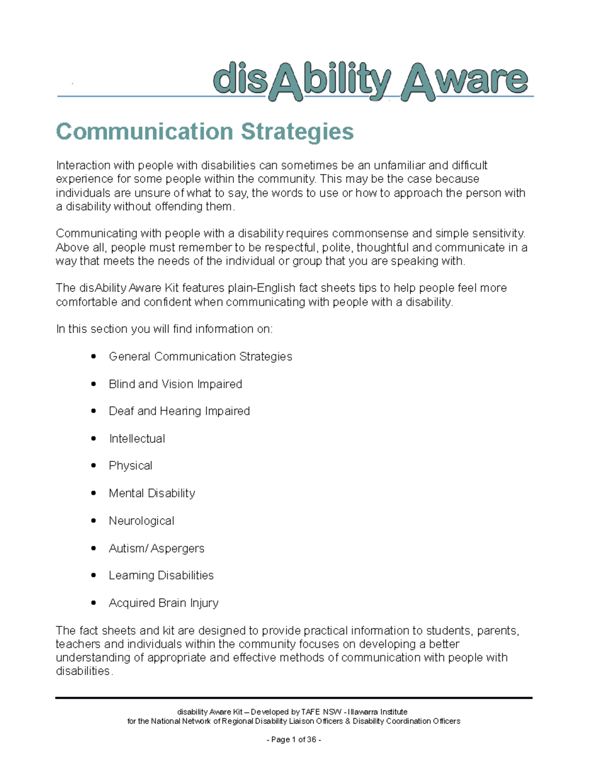 6.1 Dis Ability comm skills lec - Communication Strategies Interaction ...