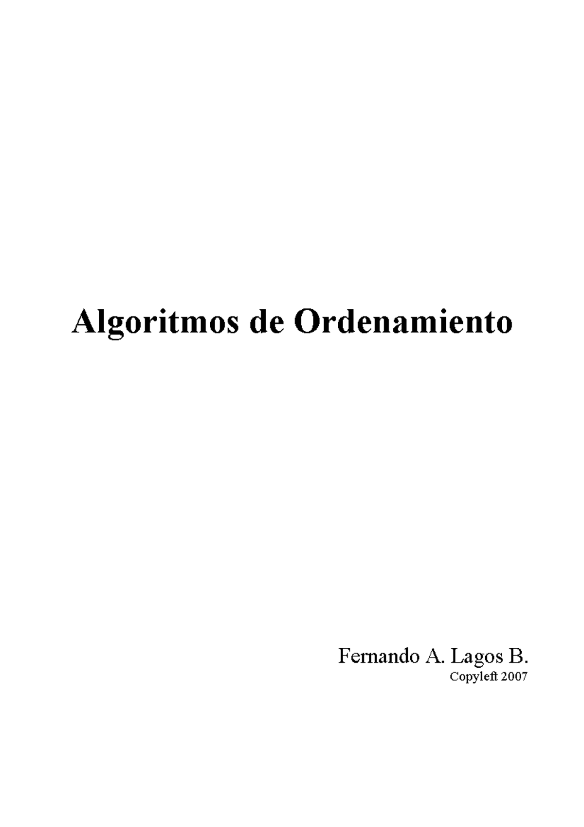 Algoritmos de ordenamiento - Algoritmos de Ordenamiento Fernando A ...