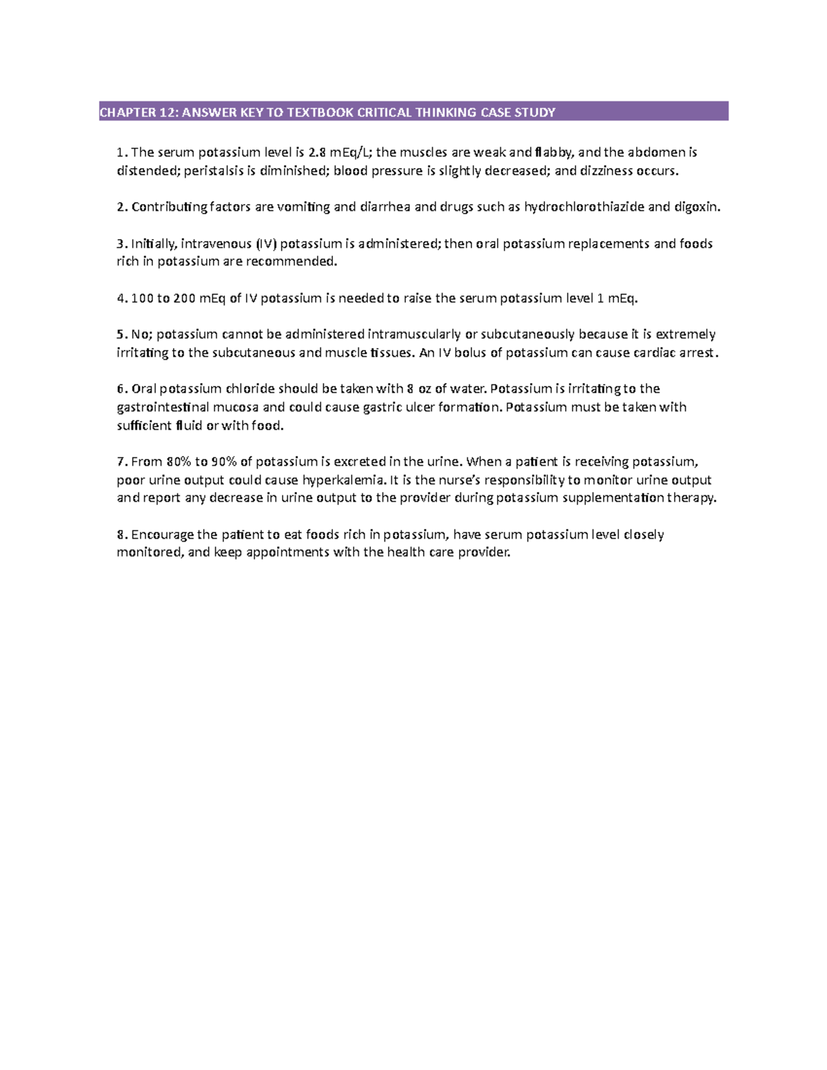 Chapter 012 - General Summary - CHAPTER 12: ANSWER KEY TO TEXTBOOK ...