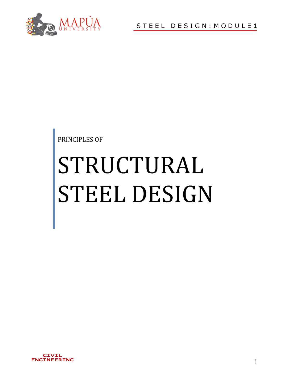 Steel Design Module 1 Tension AND Compression Members - PRINCIPLES OF ...