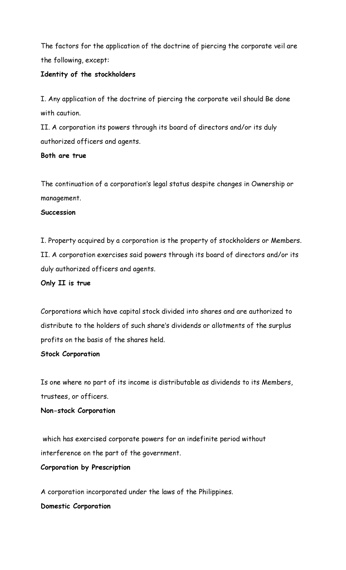 Regulatory LAW Reviewer The factors for the application of the