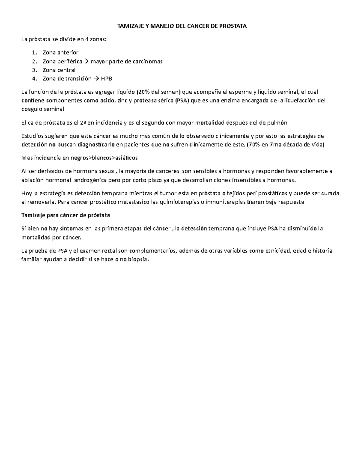 zinc para cancer de prostata