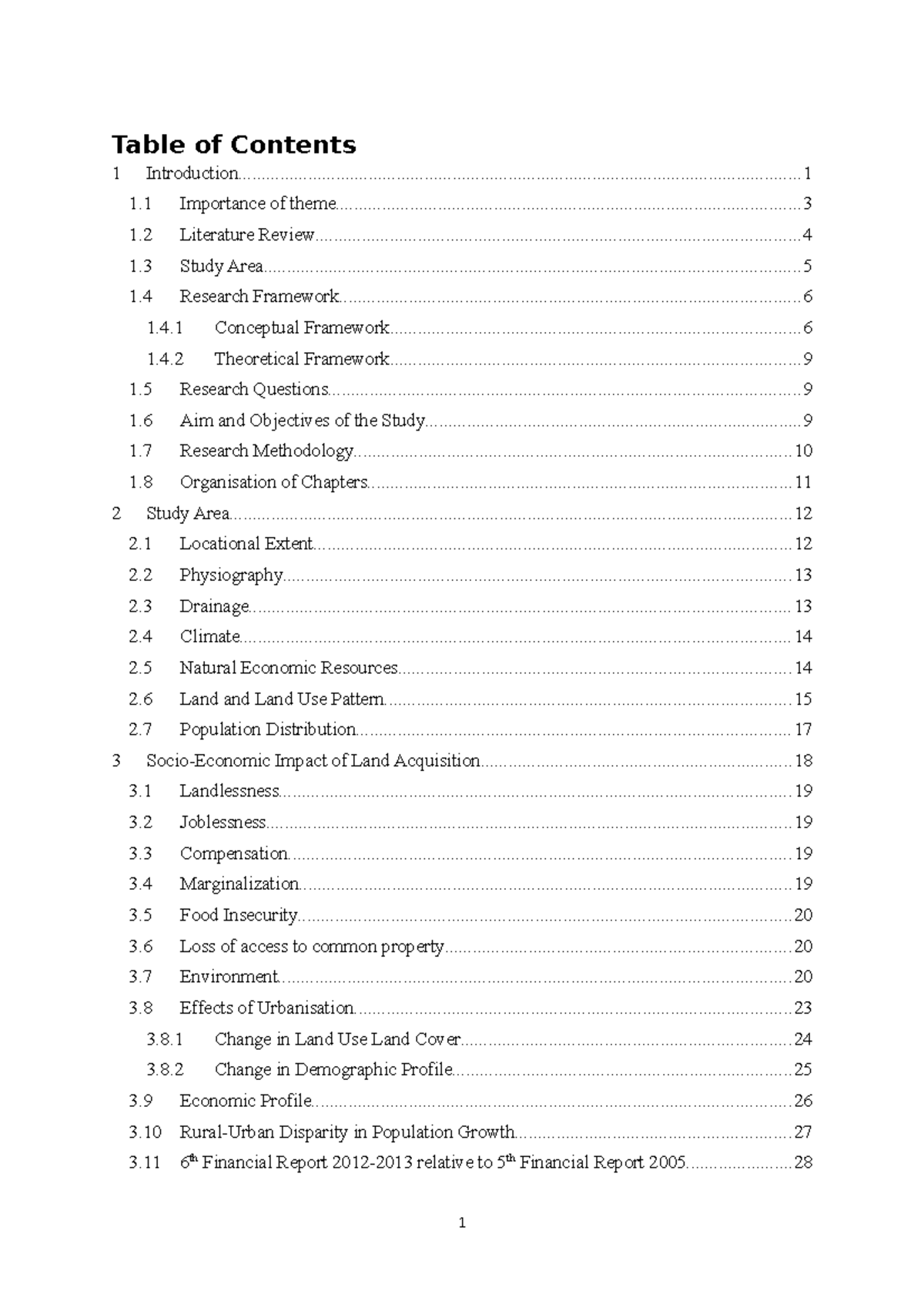 Urbanization and land acquisition - Table of Contents 1 - Studocu