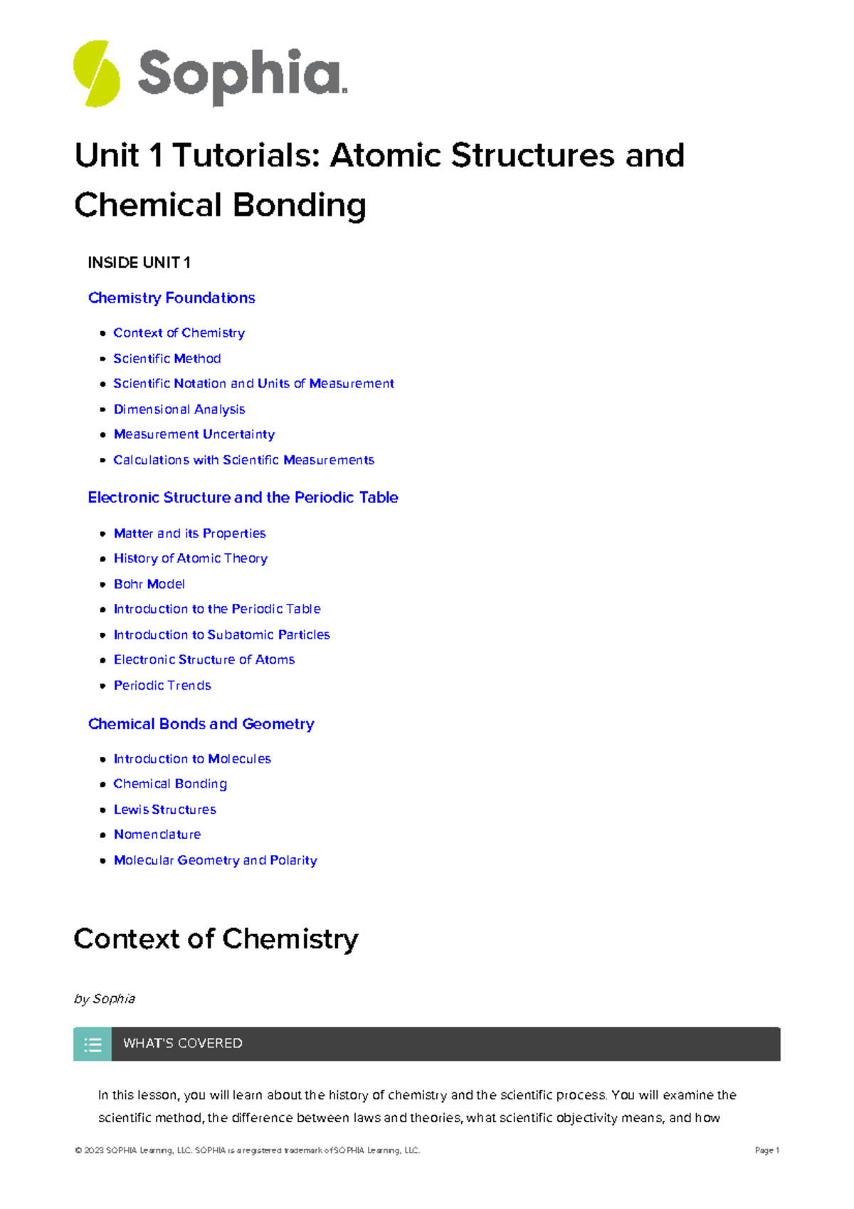 Introduction To Chemistry Lab PDF 1 - Unit 1 Tutorials: Atomic ...