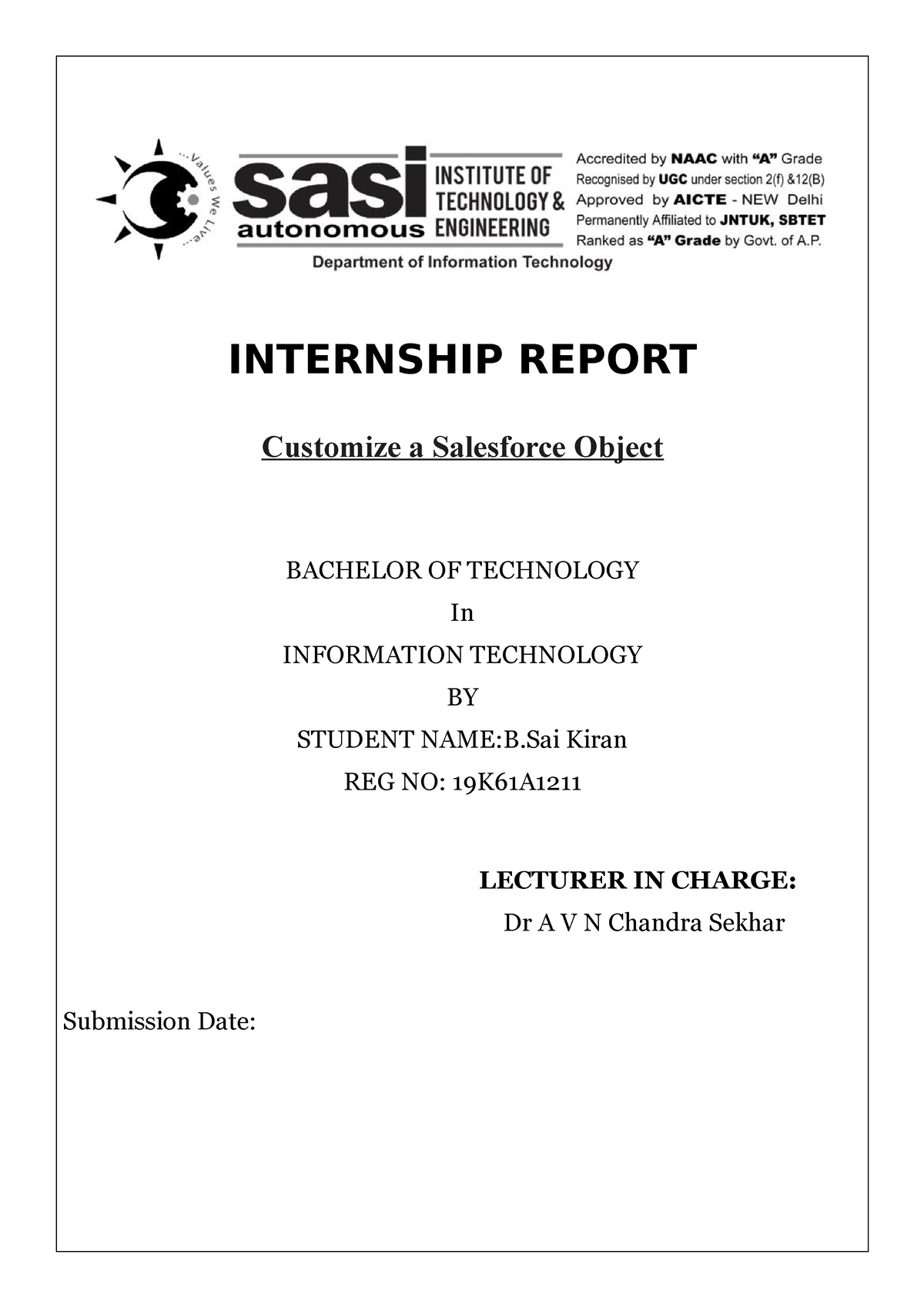 Customize A Salesforce Object INTERNSHIP REPORT Customize A   Thumb 1200 1698 