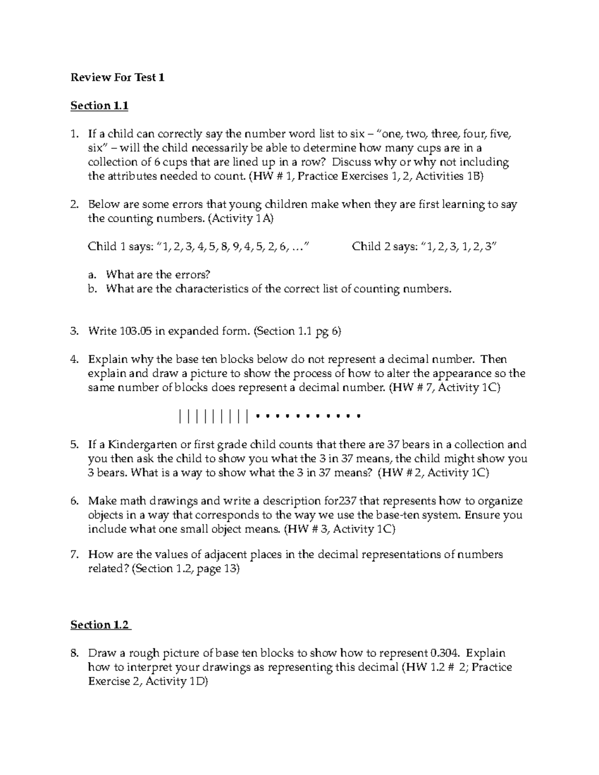 Review+For+Test+1+Chapter+1 - Review For Test 1 Section 1. If a child ...