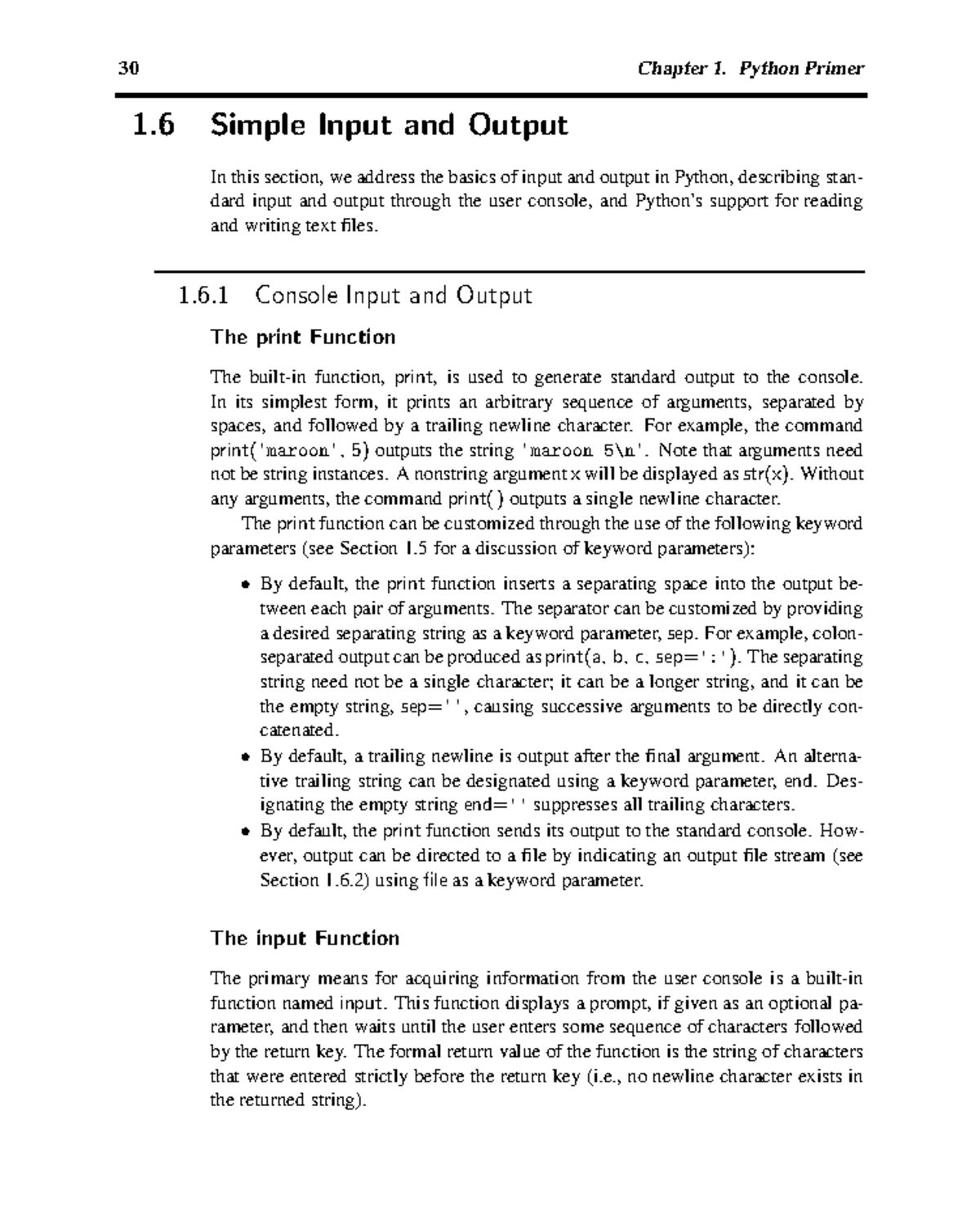 Simple Input and Output - 30 Chapter 1. Python Primer 1 Simple Input ...