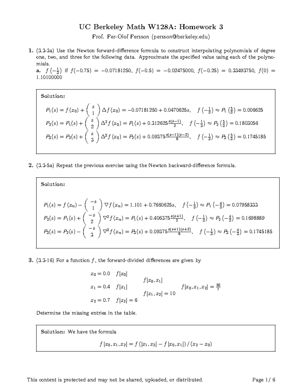 Homework 03solutions - UC Berkeley Math W128A: Homework 3 Prof. Per ...