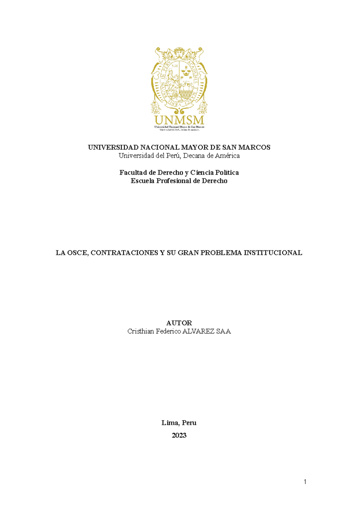 Trabajo Final Finanzas Cfas Universidad Nacional Mayor De San Marcos Universidad Del Perú 6424