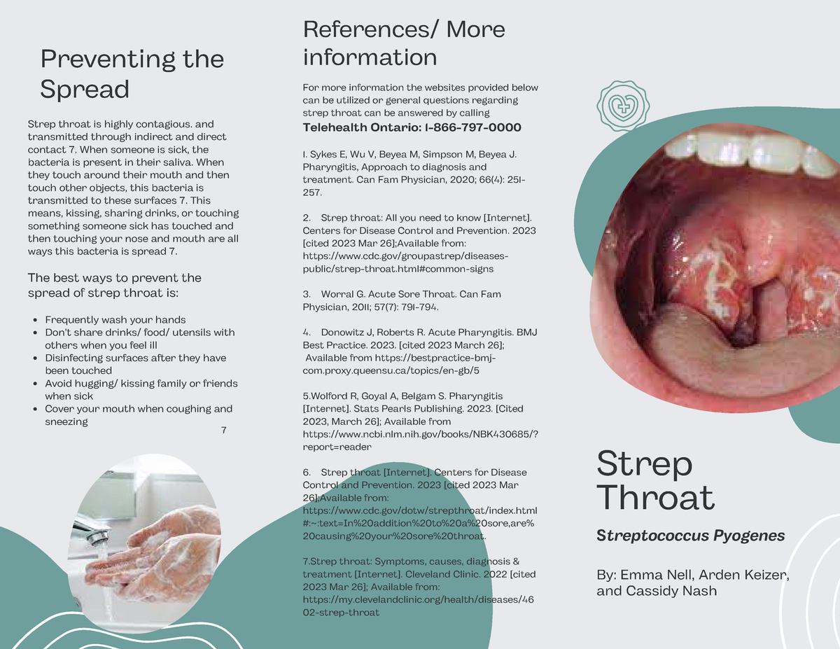 Patient Care Pamphlet Group 28 Strep Throat Streptococcus